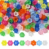 200Pcs 8 Colors Transparent Acrylic Bead Caps TACR-YW0002-20-1