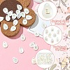 26Pcs 26 Styles Natural Shell Teardrop Charms with Golden Tone Metal Letter Slices SHEL-CJ0001-33-3