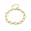 Brass Oval Link Chain Bracelets for Women Men BJEW-K273-11G-4