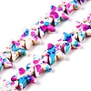 Spray Painted Synthetic Turquoise Beads Strands UNKW-T001-11E-4