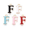 Rack Plating Alloy Enamel Pendants ENAM-T024-53F-G-1