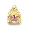 Brass Micro Pave Clear Cubic Zirconia Pendants KK-F899-09G-1