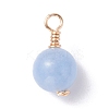Natural & Dyed White Jade Wire Wrapped Pendants PALLOY-JF01146-2