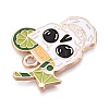 Alloy Enamel Pendants ENAM-T021-09KCG-2