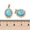 Synthetic Turquoise(Dyed) Oval Pendants KK-U043-47G-E-3