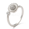 Rotatable Cat Eye Open Ring with Cubic Zirconia RJEW-Q776-01G-02-1