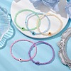 5Pcs 5 Colors Evil Eye Resin & Glass Seed Beaded Stretch Bracelet Sets BJEW-JB10477-3