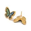 Rack Plating Butterfly Brass Stud Earrings EJEW-N055-55G-2