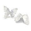 Brass with Enamel with Cubic Zirconia with Crystal Stud Earring with 925 Sterling Silver Pins KK-Q820-06S-2