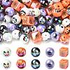 Halloween Theme Plating Acrylic Beads OACR-CJC0009-08-1
