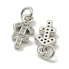 Rack Plating Brass Micro Pave Cubic Zirconia Pendants KK-K386-02H-P-2