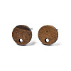 Walnut Wood Stud Earring Findings MAK-N032-043A-3