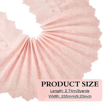 3Yards Cotton Embroidery Flower Pattern Ribbon OCOR-MA0001-83B-1
