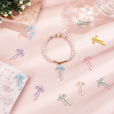 36Pcs 6 Colors Rack Plating Alloy Pendants FIND-HY0004-68-1