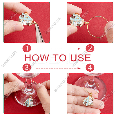 DIY Christmas Wine Glass Charm Making Kits DIY-SC0018-87-1