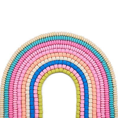 10 Strands 10 Colors Handmade Polymer Clay Beads Strands CLAY-SZ0001-97-1