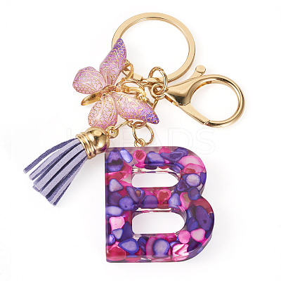 Resin Butterfly Pendant Keychains KEYC-TAC0034-03B-1