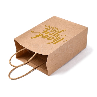 Gold Stamp Thank You Printed Paper Gift Tote Bags ABAG-Q055-03C-1