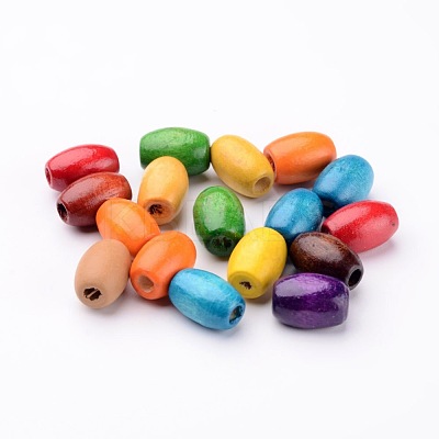 Mixed Oval Natural Wooden Beads X-WOOD-W02KR-8x12mm-1