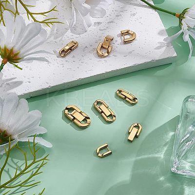 6Pcs 3 Styles 304 Stainless Steel Fold Over Clasps STAS-PH0006-08-1