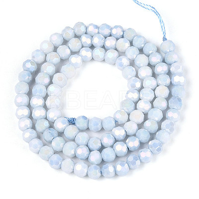 Anti-Tarnish Electroplate Glass Beads Strands EGLA-T021-4mm-15-07-1