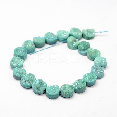 Electroplated Natural & Dyed Druzy Agate Bead Strands G-N0169-004P-03-1