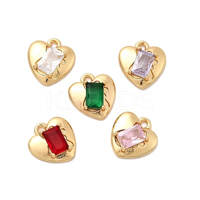 Brass with Cubic Zirconia Charms KK-Z131-17G-1