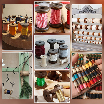 Wooden Bobbins FIND-WH0366-044-1