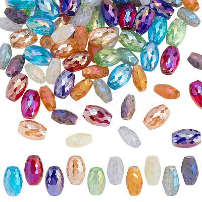 100Pcs 10 Colors Transparent Electroplate Glass Beads Strands EGLA-PH0001-70-1