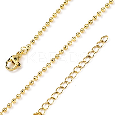Rack Plating Brass Ball Chain Necklaces for Women NJEW-A035-04G-01-1