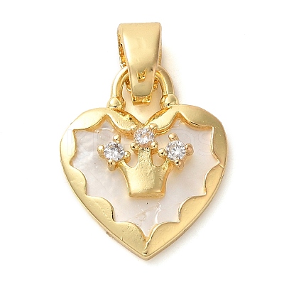 Brass Micro Pave Cubic Zirconia Pendants KK-M099-02G-1