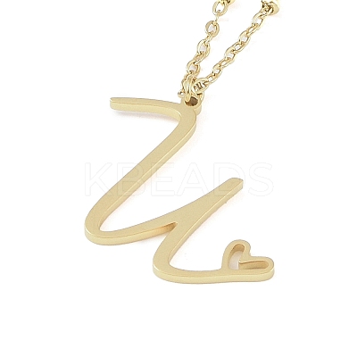 304 Stainless Steel Pendant Necklaces NJEW-H029-02G-U-1