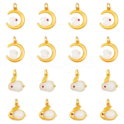 16Pcs 4 Style Glass Charms FIND-CA0006-77-1