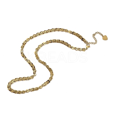 304 Stainless Steel Link Chain Necklaces for Women Men NJEW-Q028-09G-1
