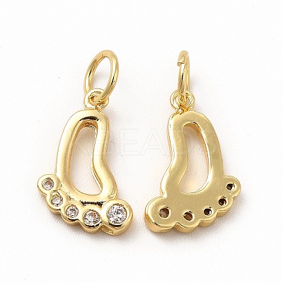 Rack Plating Brass Micro Pave Cubic Zirconia Charms ZIRC-M120-09G-1