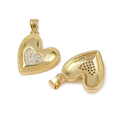 Brass Micro Pave Cubic Zirconia Pendants KK-I358-068G-01-1