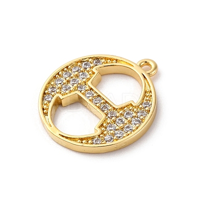 Rack Plating Brass Micro Pave Cubic Zirconia Pendant KK-H449-76G-08-1