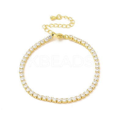 Clear Cubic Zirconia Tennis Bracelet BJEW-A132-02G-1