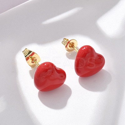 Brass Stud Earrings EJEW-F359-06G-1