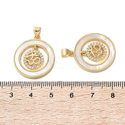 Brass Micro Pave Cubic Zirconia Pendants KK-U070-02C-G-1