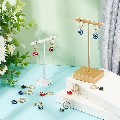 6 Pairs 3 Style Resin Evil Eye Dangle Hoop Earring EJEW-AR0001-05-1