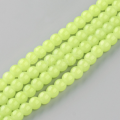 Baking Paint Imitation Jade Glass Round Bead Strands LS-DGLA-Q021-10mm-08-1