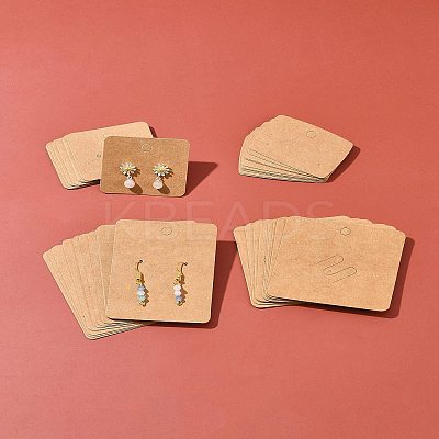 40Pcs 4 Styles Paper Jewelry Display Cards Sets CDIS-FS0001-01-1