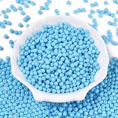 Opaque Baking Paint Glass Beads DGLA-T004-03A-1