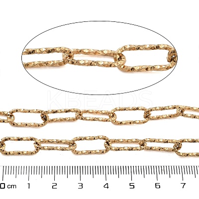 PVD Vacuum Plating Textured 304 Stainless Steel Paperclip Chains CHS-H026-18G-1