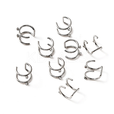 Crystal Rhinestone Chunky Cuff Earrings EJEW-TAC0015-15P-1