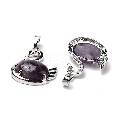 Natural Amethyst Pendants G-M385-04P-E-1
