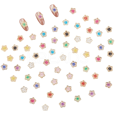 60Pcs 10 Colors Plating Acrylic Cabochons MRMJ-SC0001-46-1