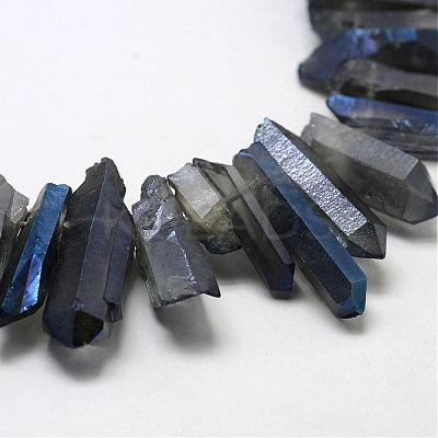 Electroplated Natural Quartz Crystal Beads Strands G-A142-03M-1