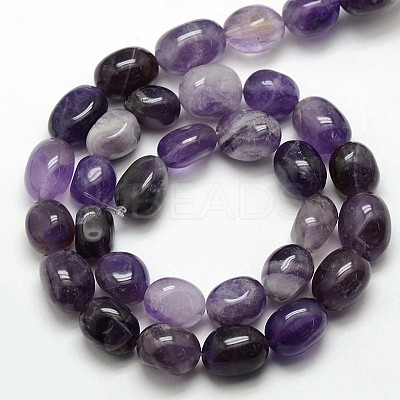 Natural Amethyst Nuggets Beads Strands G-L154-14-1